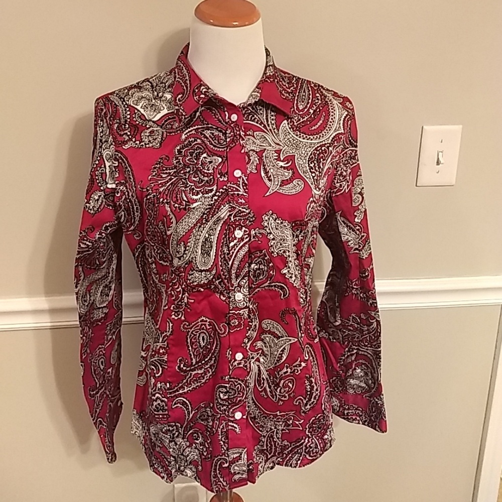 Talbots women's fushia blouse